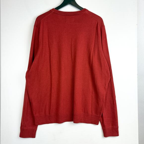 Nordstrom Merino Wool Red Lightweight Mens Sweater - XXL 2XL - Picture 5 of 8